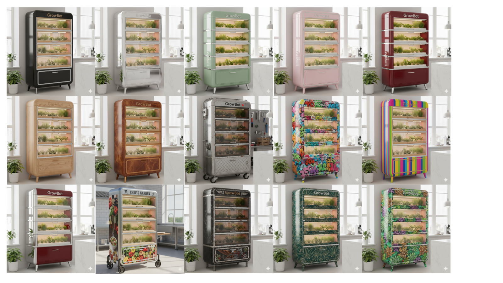 GrowBot freestanding hydroponic system concept developed by Spred Lab